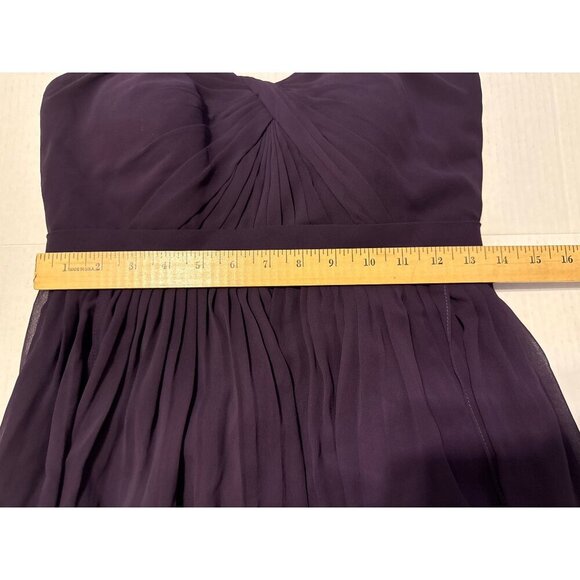 JENNY YOO Aidan Strapless Chiffon Plum Gown ONLY Size 4 - Picture 11 of 16